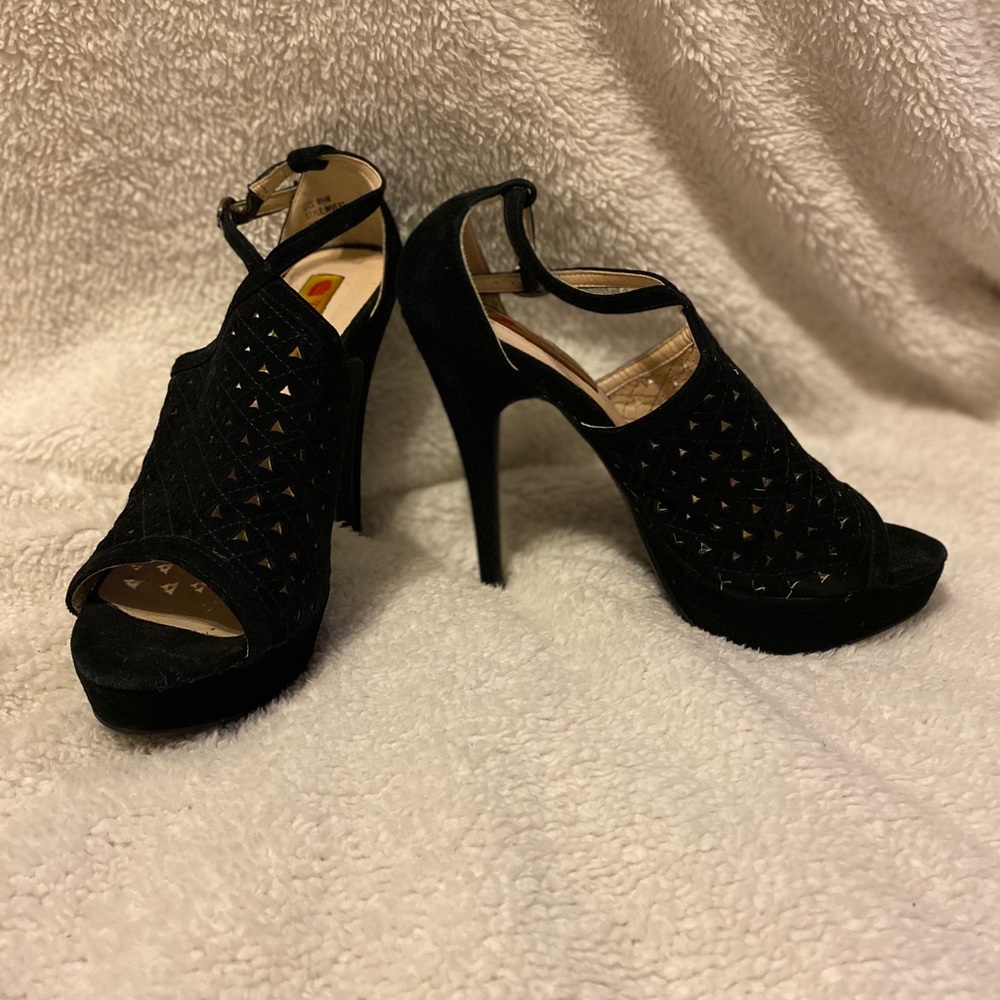 Peep Toe Black Heels - image 1
